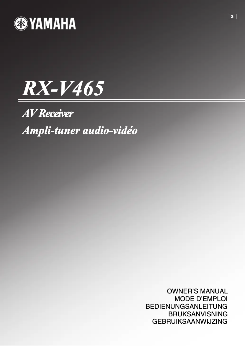Page n°1 - Manuel utilisateur Yamaha RX-V465