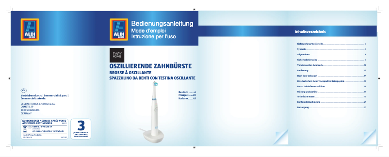 Page 1 de la notice Manuel utilisateur Easy Home GT-TBo-03