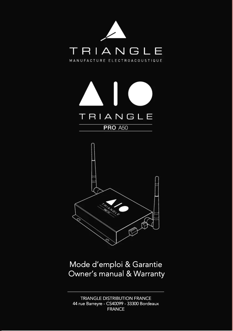 Page 1 de la notice Manuel utilisateur Triangle AIO Pro A50