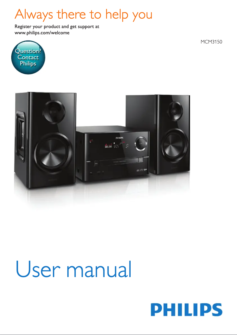 Page 1 de la notice Manuel utilisateur Philips MCM3150X