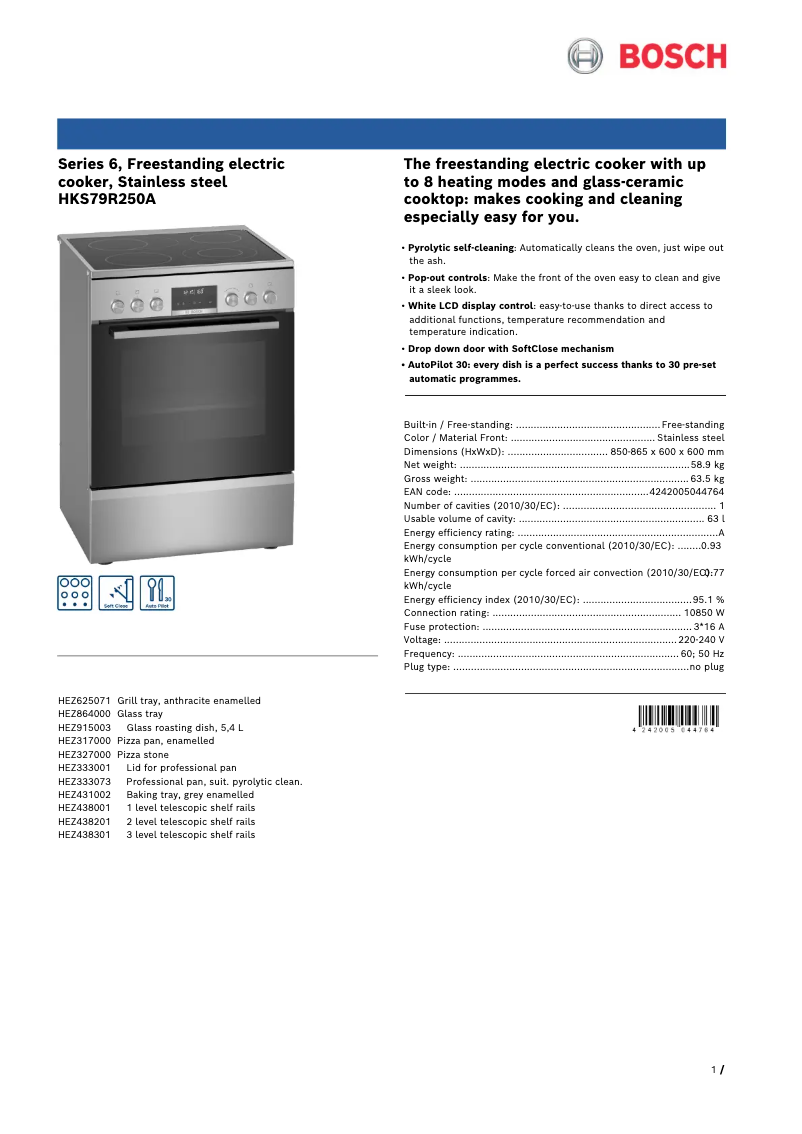 Imagen de la primera página del manual del dispositivo HKS79R250A
