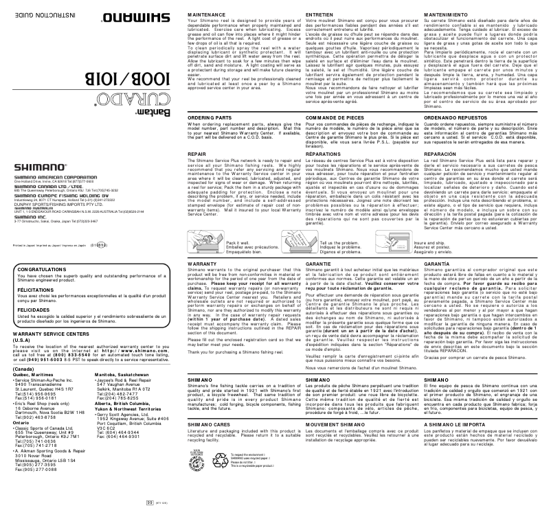 Image de la première page du manuel de l'appareil Curado 100B