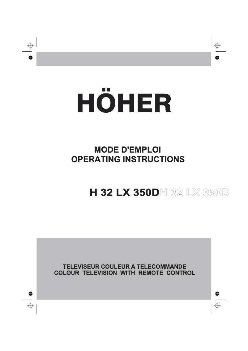Page 1 de la notice Manuel utilisateur Höher H32LX350D