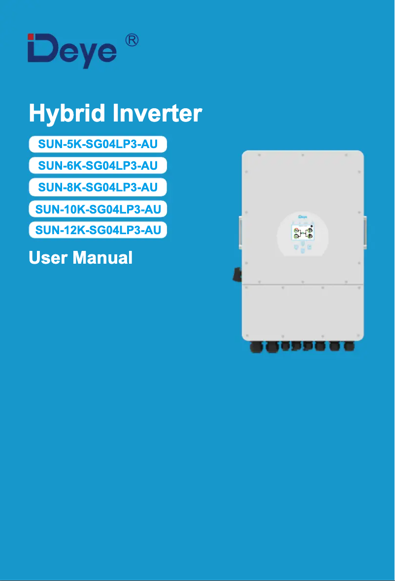 Image de la première page du manuel de l'appareil SUN-10K-SG04LP3-AU