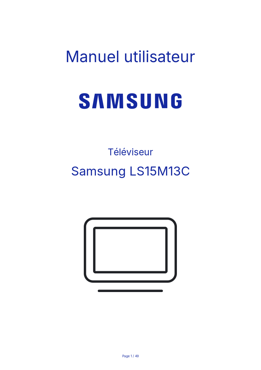 Page n°1 - Manuel utilisateur Samsung LS15M13C