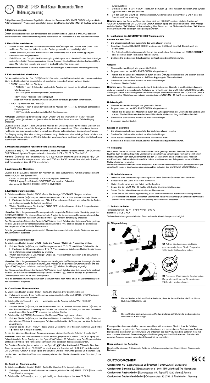 Image de la première page du manuel de l'appareil Gourmet Check
