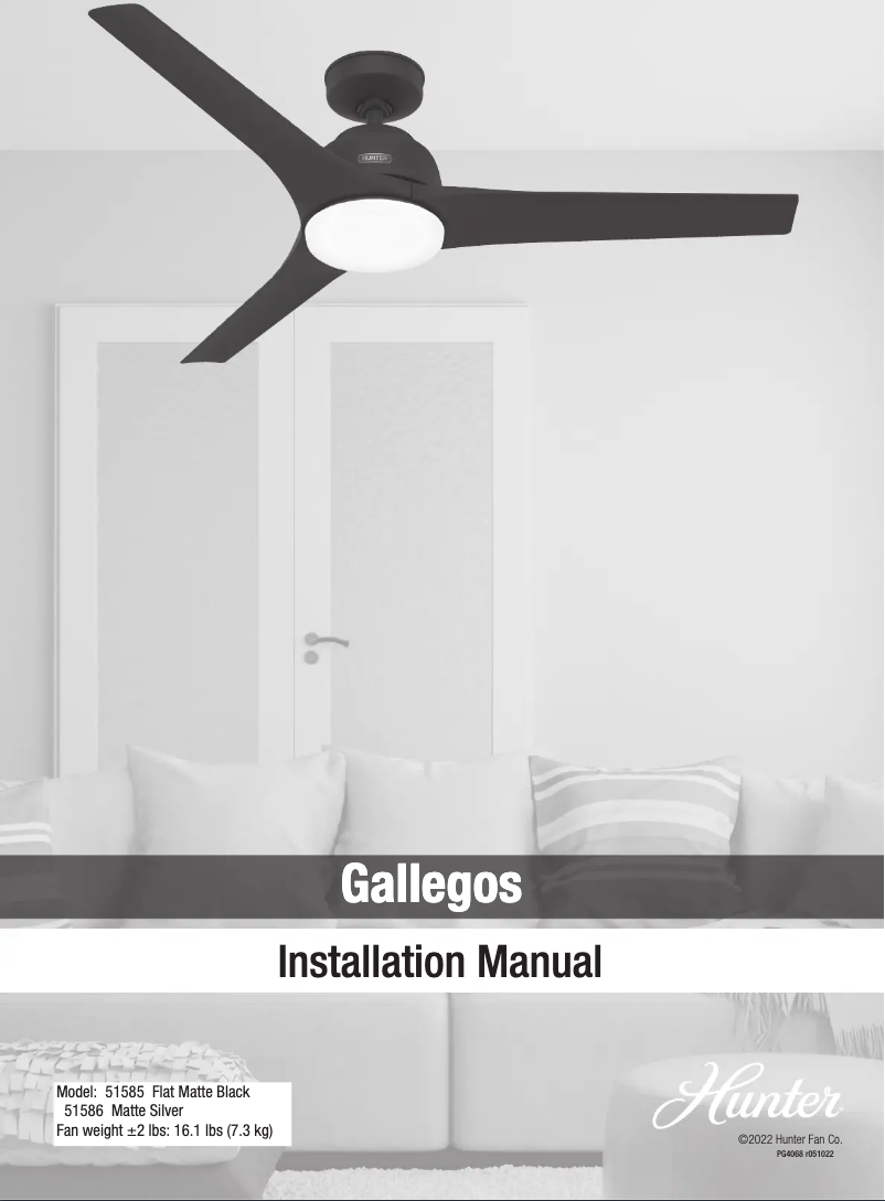 Page 1 de la notice Manuel utilisateur Hunter Gallegos