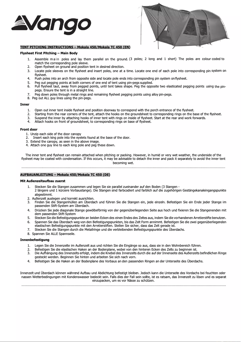 Image de la première page du manuel de l'appareil Mokala TC 450
