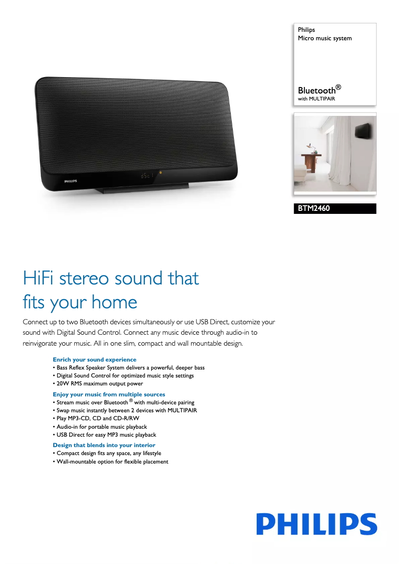 Page n°1 - Brochure Philips BTM2460