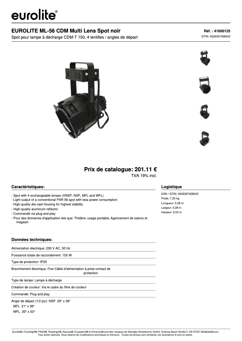 Image de la première page du manuel de l'appareil ML-56 CDM =