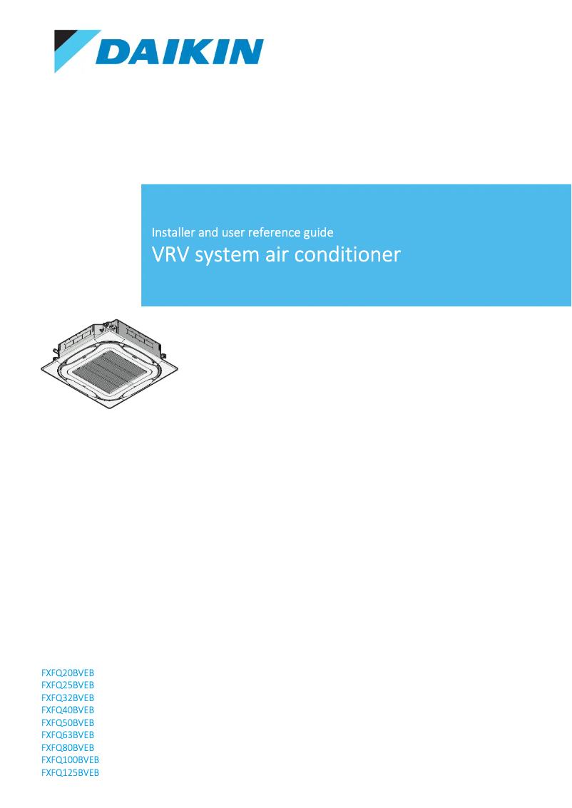 Page n°1 - Guide d'installation Daikin FXFQ50BVEB