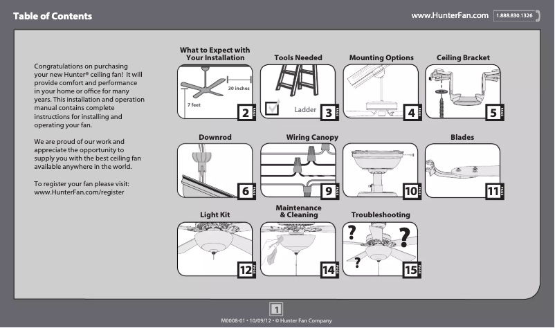 Página 1 del manual Manual de usuario Hunter Caraway 52082