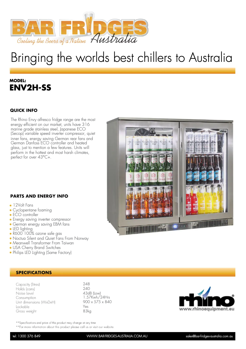 Page n°1 - Fiche technique Rhino ENV2H-SS