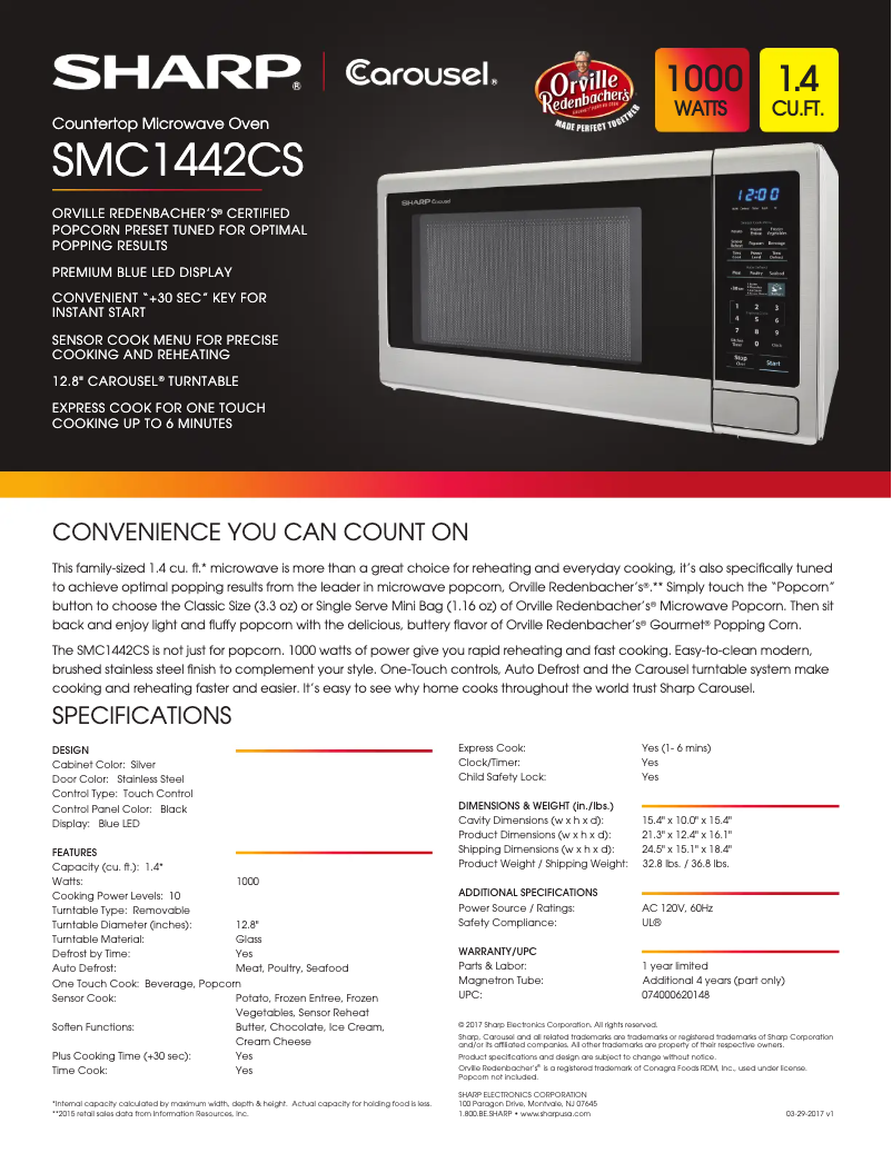 Page 1 de la notice Fiche technique Sharp SMC1442CS