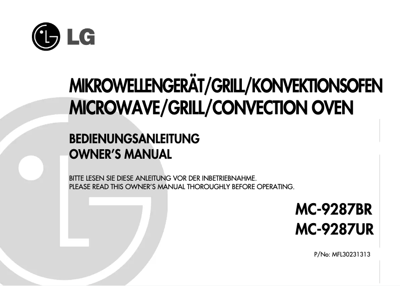 Page n°1 - Manuel utilisateur LG MC9287
