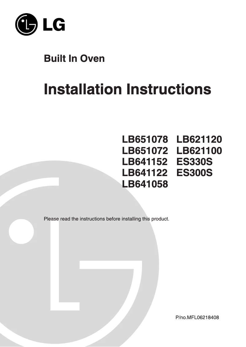 Página 1 del manual Guía de instalación LG LB651072S