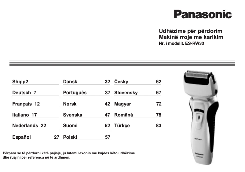 Página 1 del manual Manual de usuario Panasonic ES-RW30