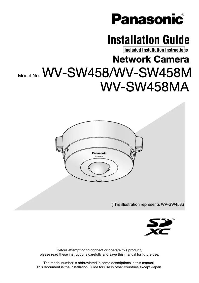 Page 1 de la notice Manuel utilisateur Panasonic WV-SW458MA