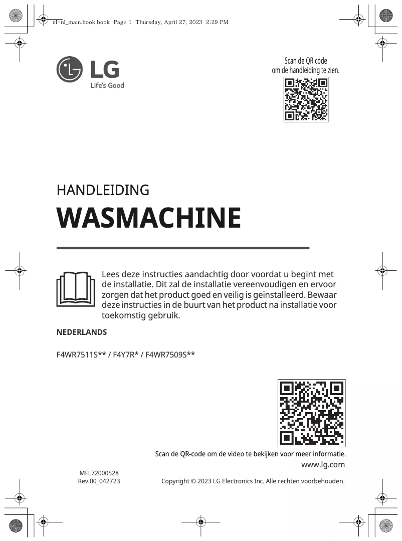 Page 1 de la notice Manuel utilisateur LG GC3R709S1A