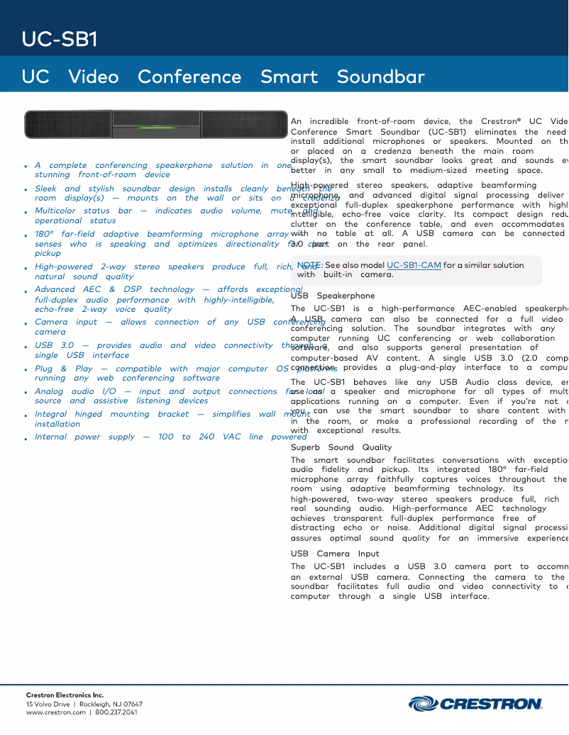 Image de la première page du manuel de l'appareil UC-SB1