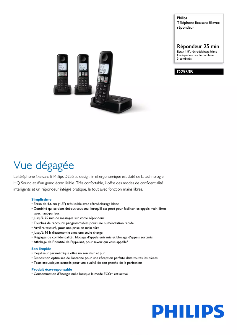 Image de la première page du manuel de l'appareil D255