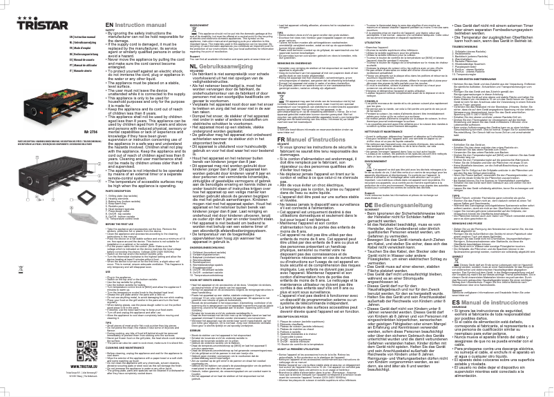 Page 1 de la notice Manuel utilisateur TriStar RA-2736