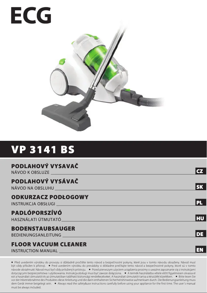 Page 1 de la notice Manuel utilisateur ECG VP 3141 BS