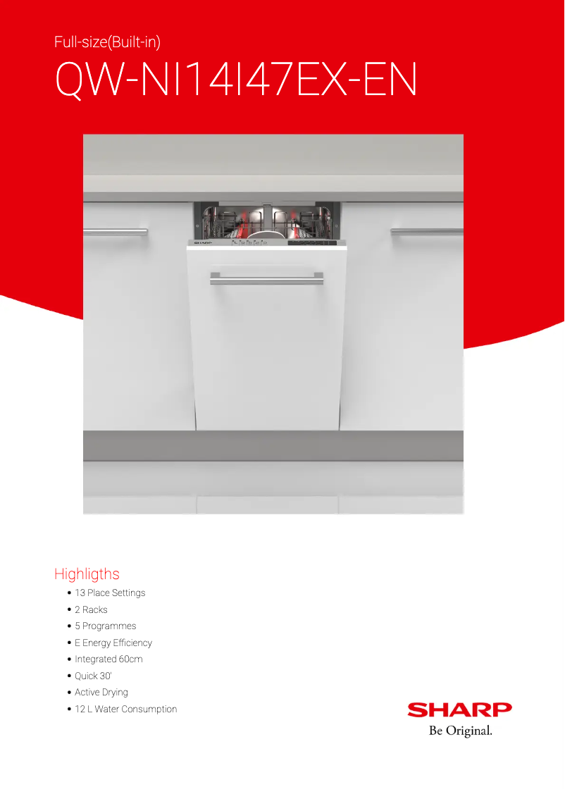 Página 1 del manual Ficha técnica Sharp QW-NI14I47EX-EN