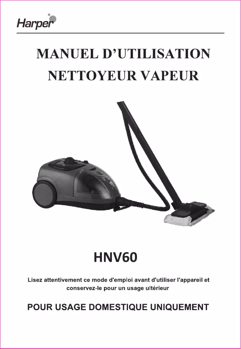 Page 1 de la notice Manuel utilisateur Harper HNV 60