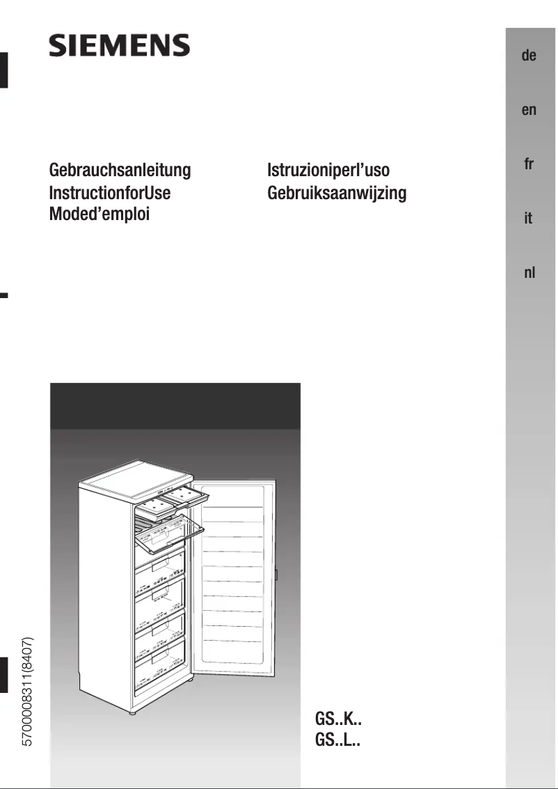 Page n°1 - Manuel utilisateur Siemens GS22K4F3