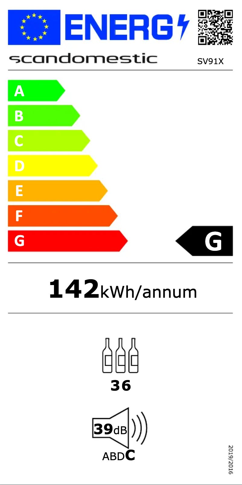 Page n°1 - Label énergétique Scandomestic SV 91 X