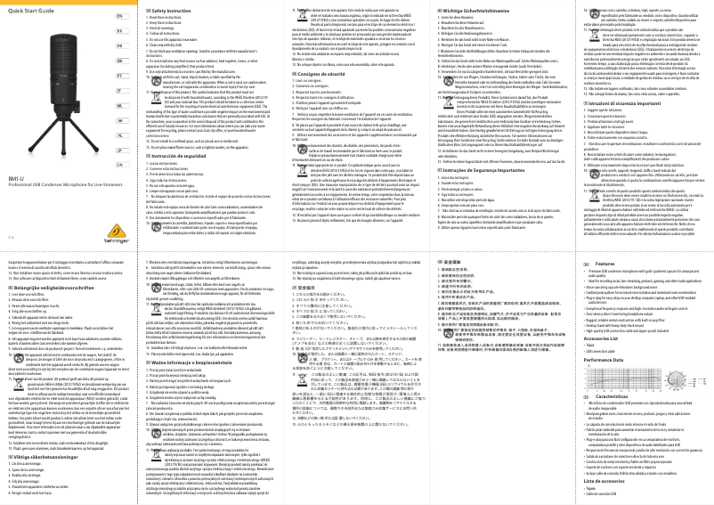 Página 1 del manual Manual de usuario Behringer BM1-U