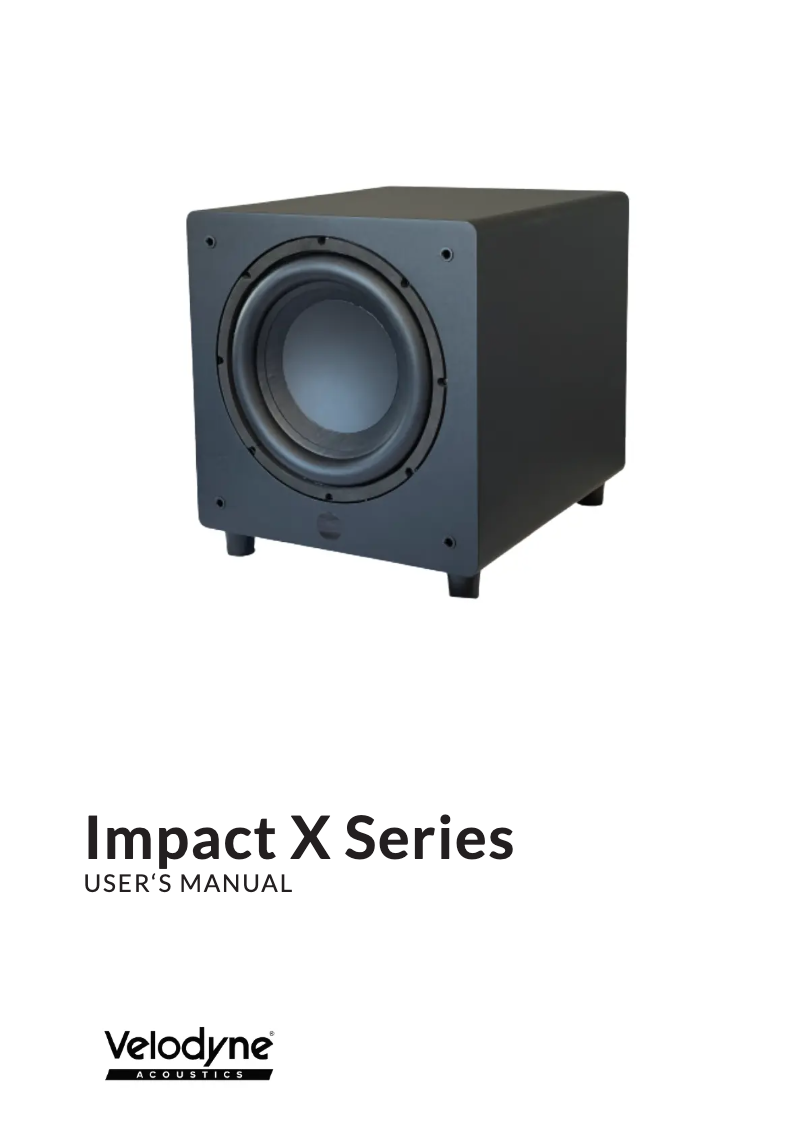 Page n°1 - Manuel utilisateur Velodyne Impact X12
