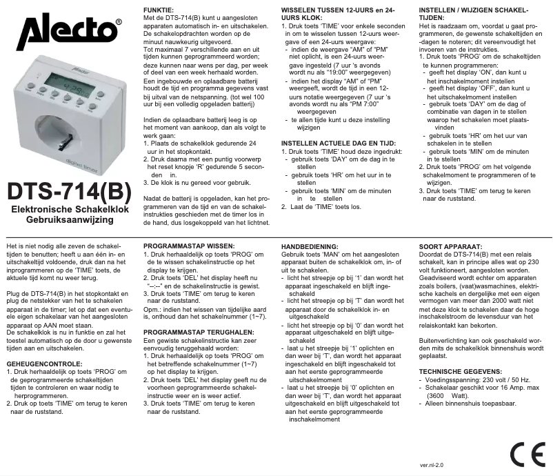 Página 1 del manual Manual de usuario Alecto DTS-714