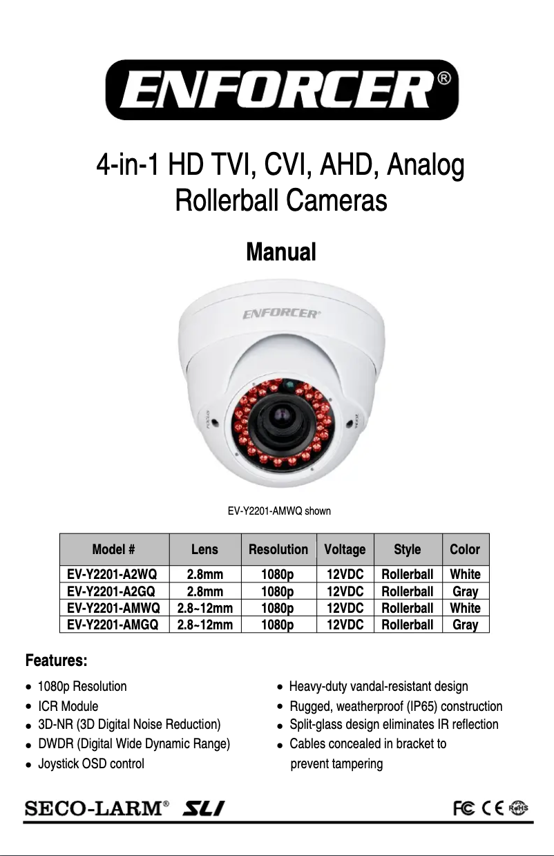 Image de la première page du manuel de l'appareil Enforcer EV-Y2201-A2WQ