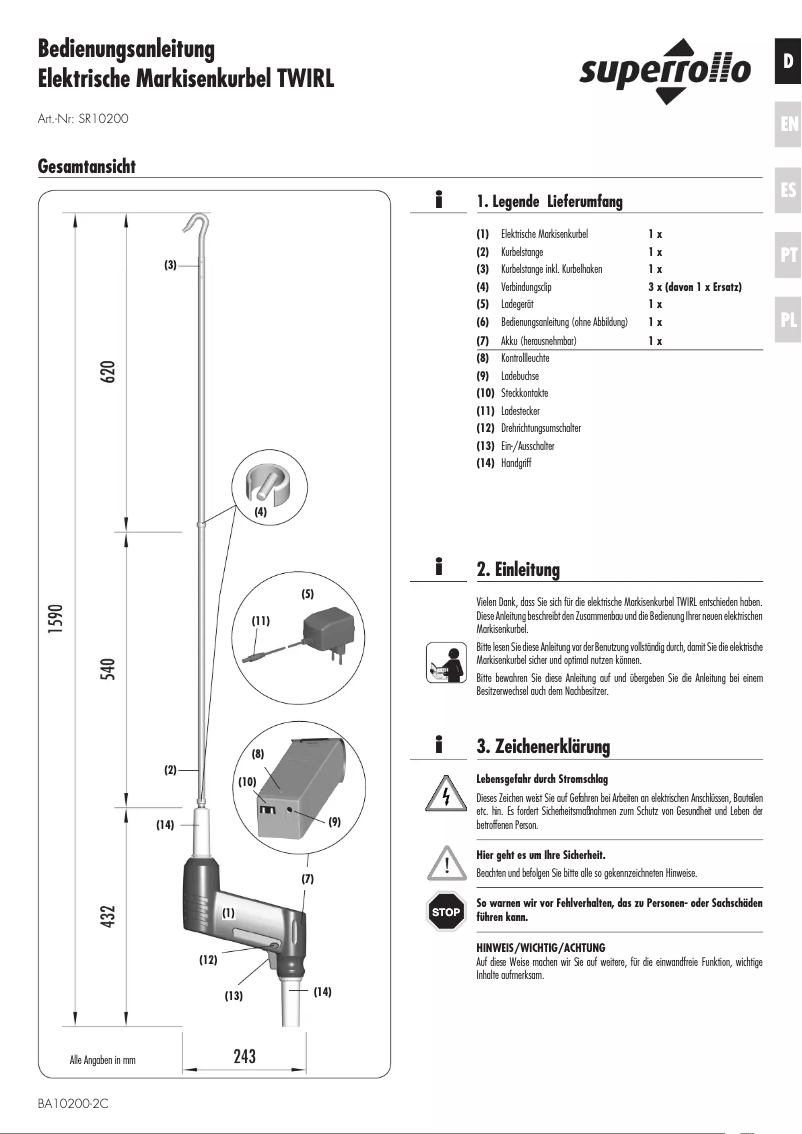 Página 1 del manual Manual de usuario Superrollo TWIRL