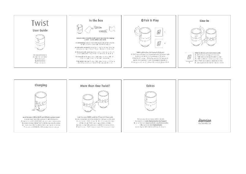 Page 1 de la notice Manuel utilisateur Damson Twist