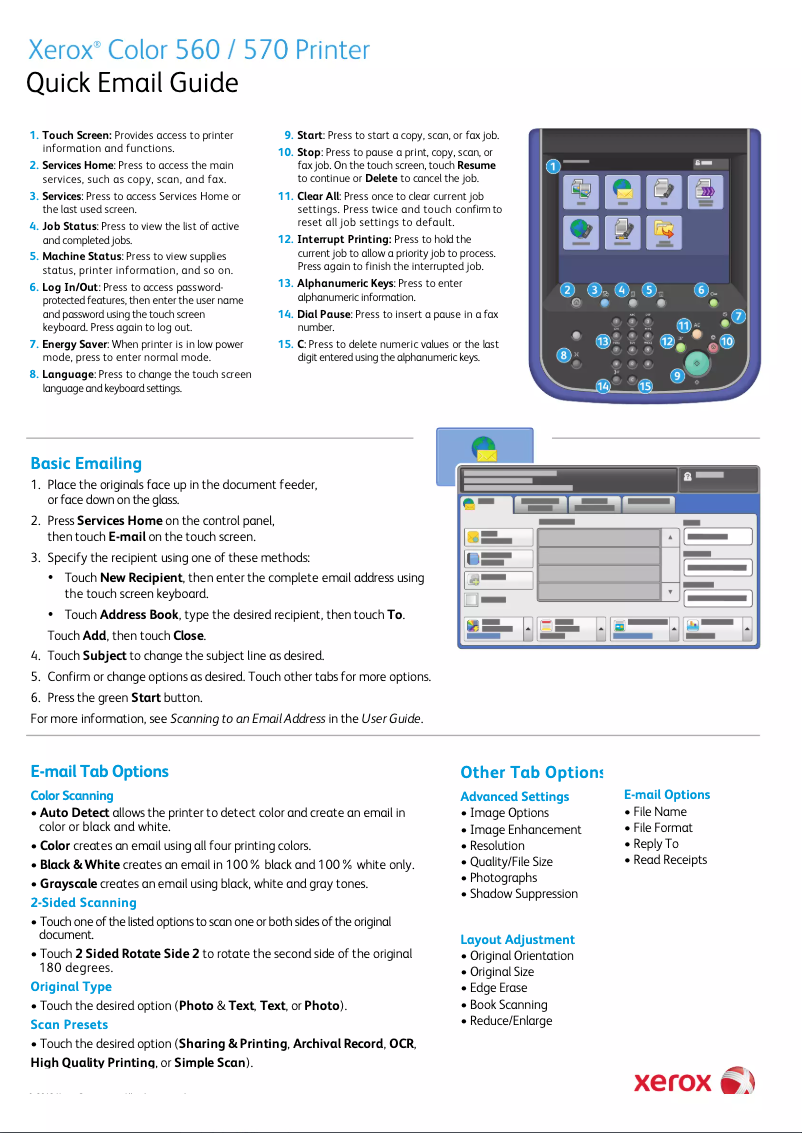Page 1 de la notice Guide de démarrage rapide Xerox Color 550
