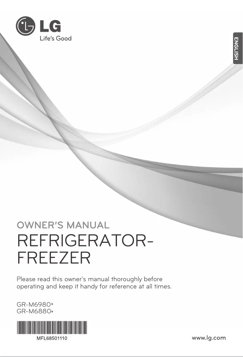 Page 1 de la notice Manuel utilisateur LG GR-M6980S