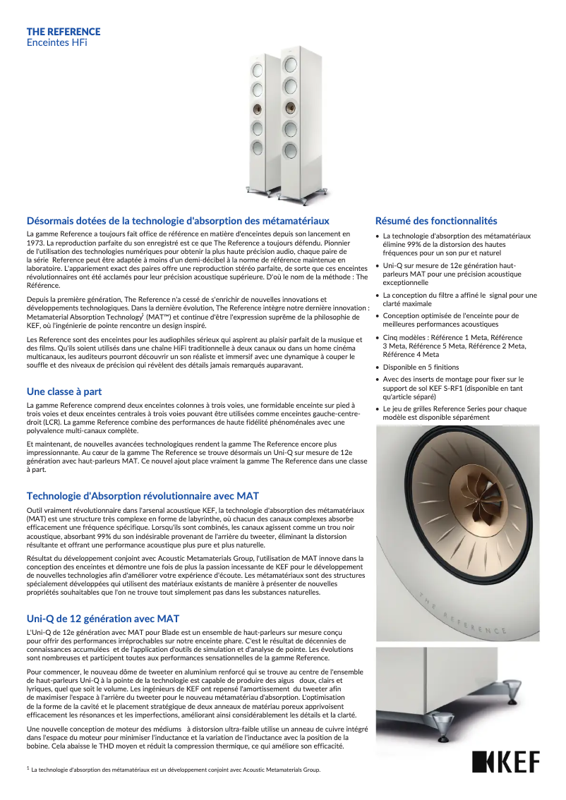Página 1 del manual Ficha técnica KEF Reference 2