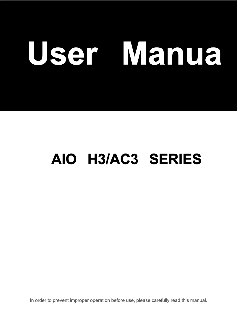 Image de la première page du manuel de l'appareil AIO-H3-6.0