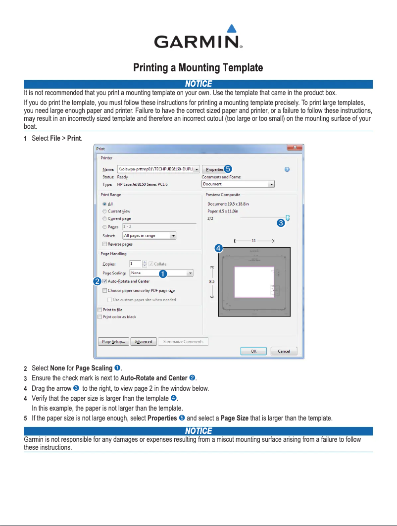 Page n°1 - Instructions / montage Garmin GPSMAP 7408