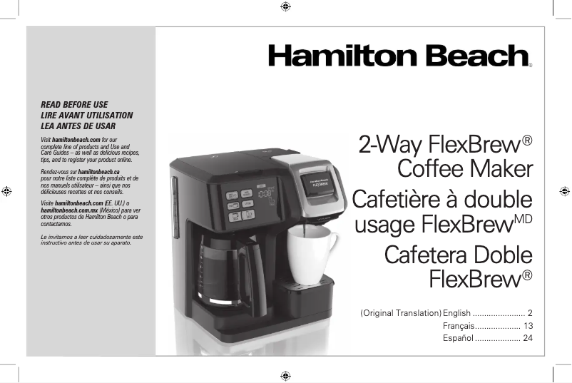 Page n°1 - Manuel utilisateur Hamilton Beach FlexBrew 49958