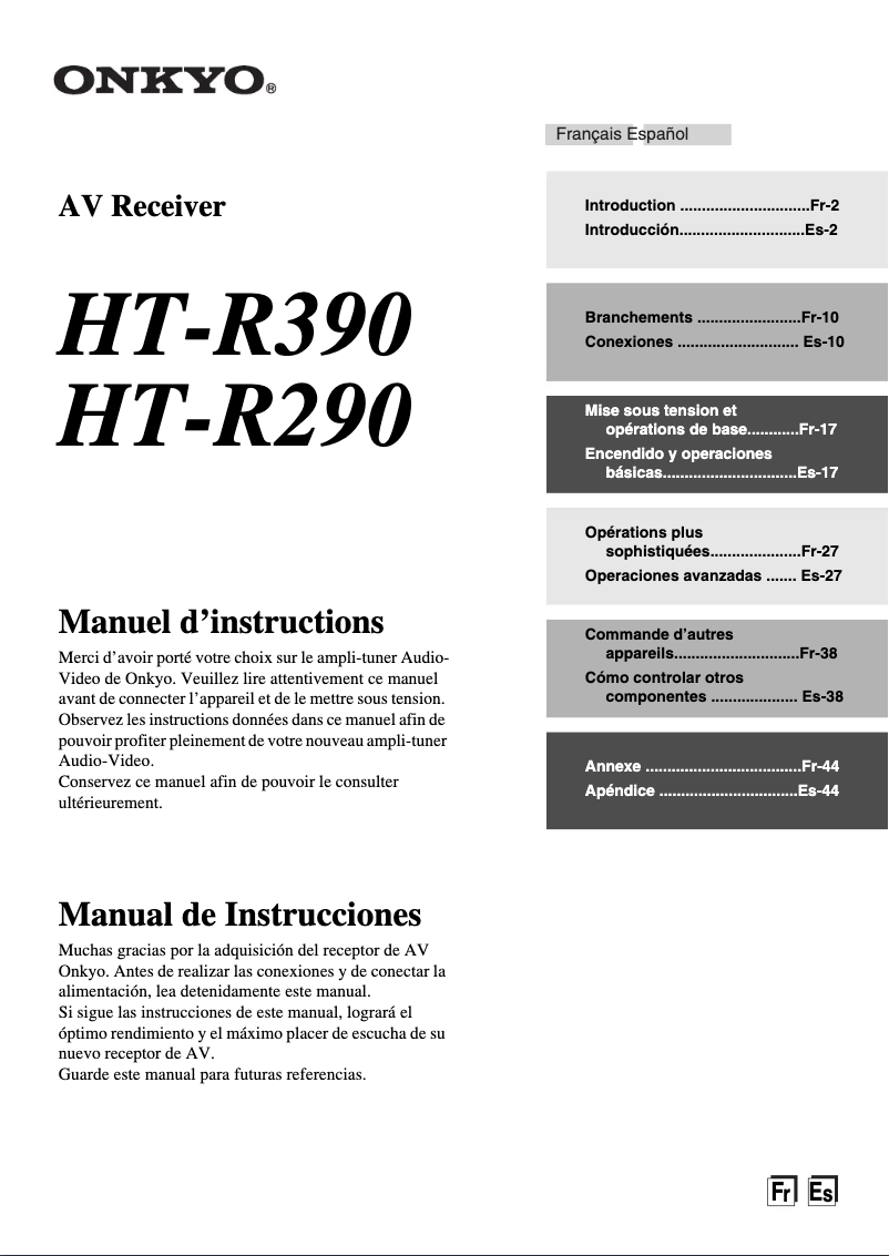 Page n°1 - Manuel utilisateur Onkyo HT-S3405