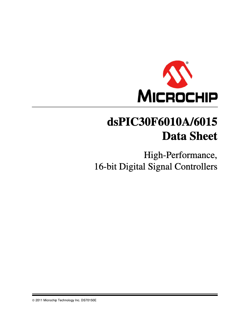 Page 1 de la notice Fiche technique Microchip dsPIC30F6015