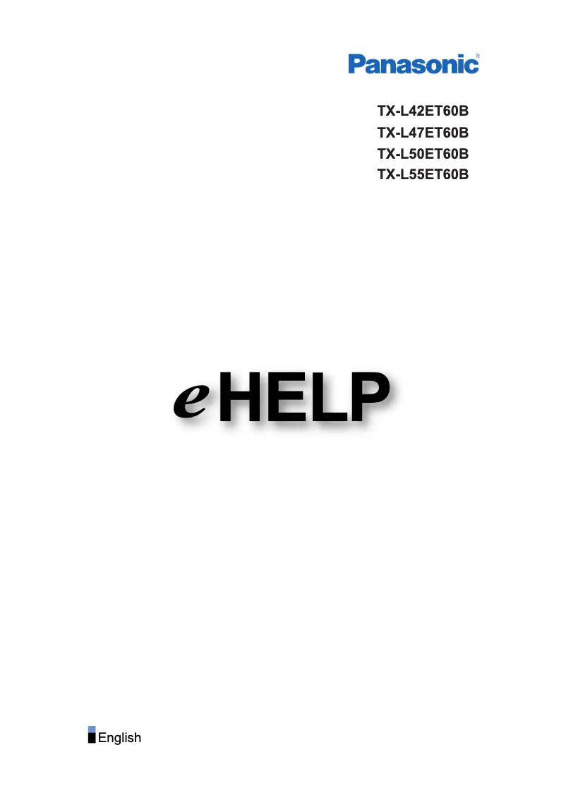 Image de la première page du manuel de l'appareil Viera TX-L50ET60