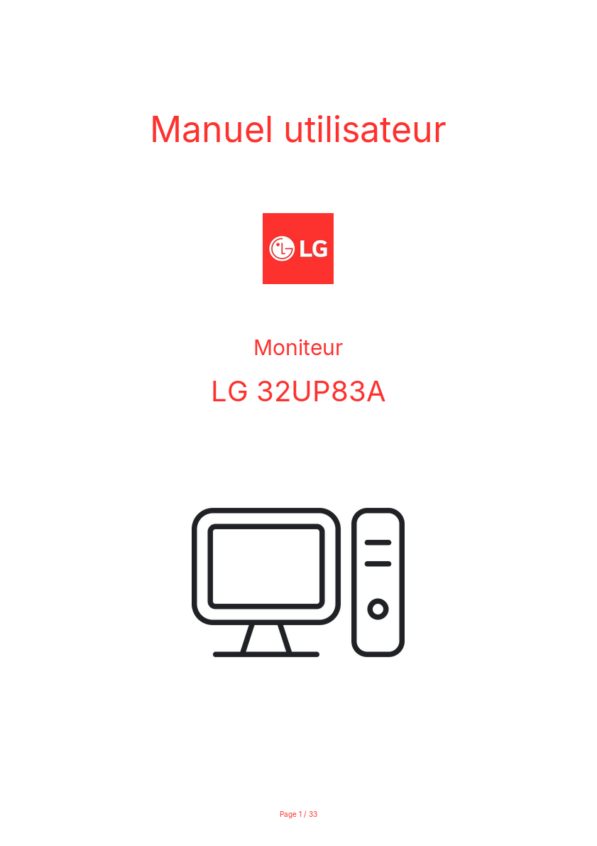 Page n°1 - Manuel utilisateur LG 32UP83A