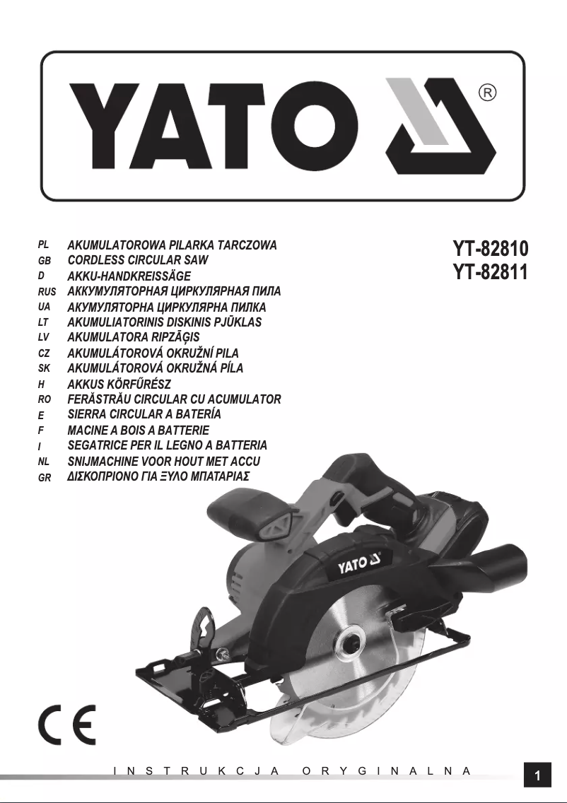 Page n°1 - Manuel utilisateur Yato YT-82810