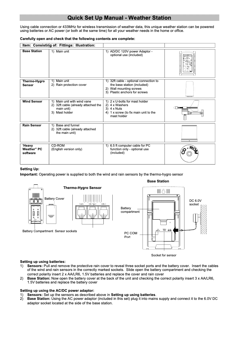 Page n°1 - Guide de démarrage rapide La Crosse Technology WS-2317