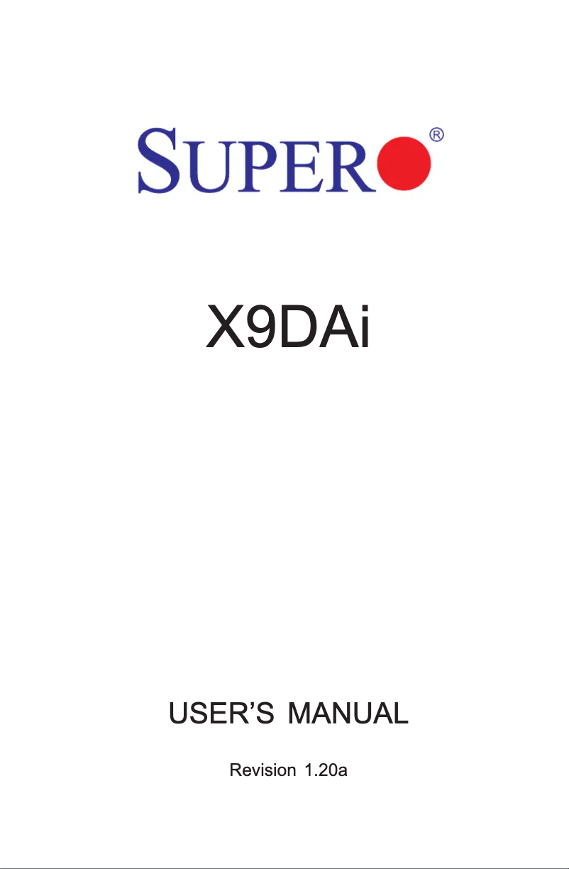 Image de la première page du manuel de l'appareil X9DAi